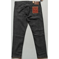 Shopnav Men's Cotton Blended Solid Tapered Jeans (Grey) - 28