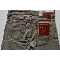 Shopnav Men's Cotton Blended Solid Tapered Jeans (Khaki) - 28