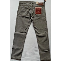Shopnav Men's Cotton Blended Solid Tapered Jeans (Khaki) - 28