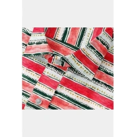 Men's Cotton Blended Striped Full Sleeve Shirt (Red-White) - L