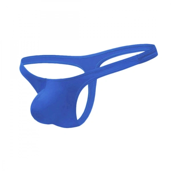 Men's Cotton Spandex Thong Brief Innerwear Underwear (Blue) - L