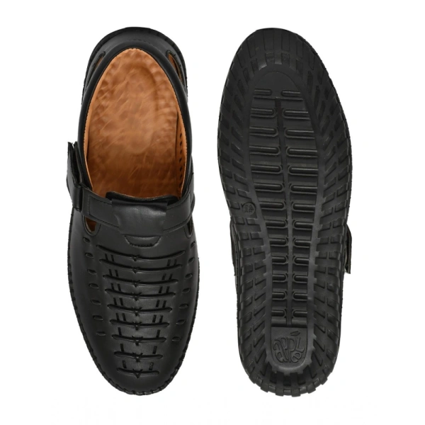 Generic Men's Faux Leather Sandal (Black) - Black, 10