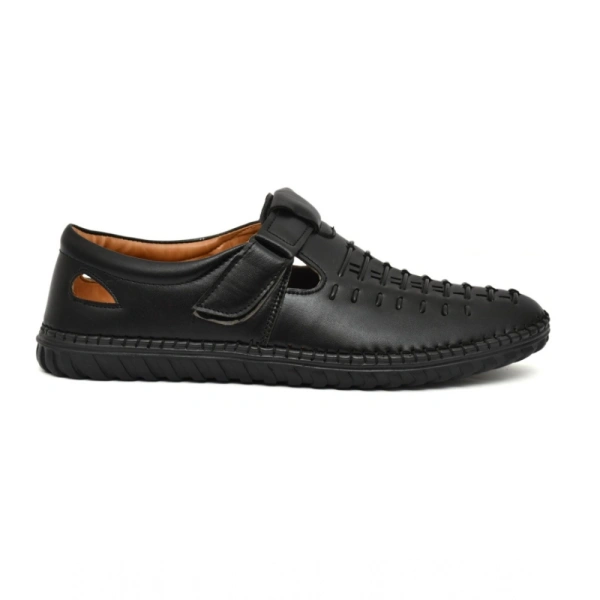 Generic Men's Faux Leather Sandal (Black) - Black, 10