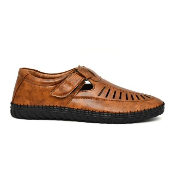 Generic Men's Faux Leather Sandal (Tan) - Tan, 6