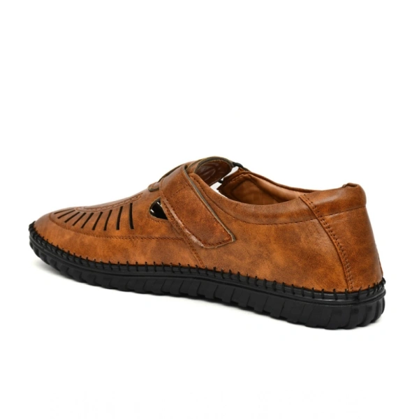 Generic Men's Faux Leather Sandal (Tan) - Tan, 6