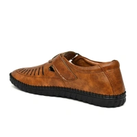 Generic Men's Faux Leather Sandal (Tan) - Tan, 6