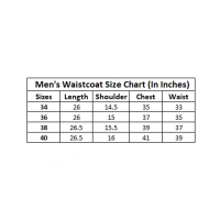 Men's Jacquard Printed Full Sleeve Waistcoat (Red-Beige) - 38