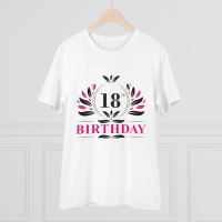 Men's PC Cotton 18th Birthday Printed T Shirt (Color: White, Thread Count: 180GSM) - 2XL