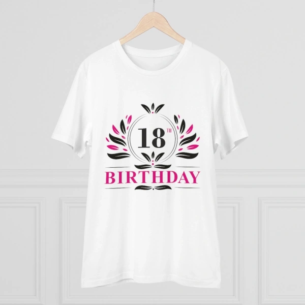 Men's PC Cotton 18th Birthday Printed T Shirt (Color: White, Thread Count: 180GSM) - 2XL