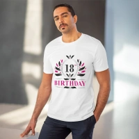 Men's PC Cotton 18th Birthday Printed T Shirt (Color: White, Thread Count: 180GSM) - 2XL