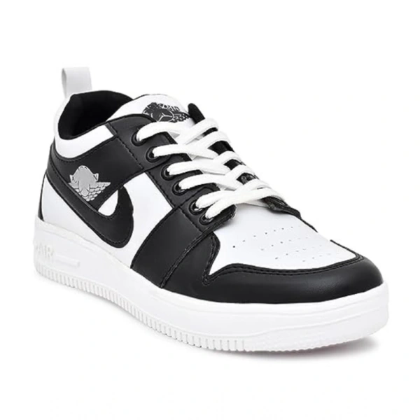 Generic Men's Solid Synthetic Casual Shoes (Black) - Black, 10