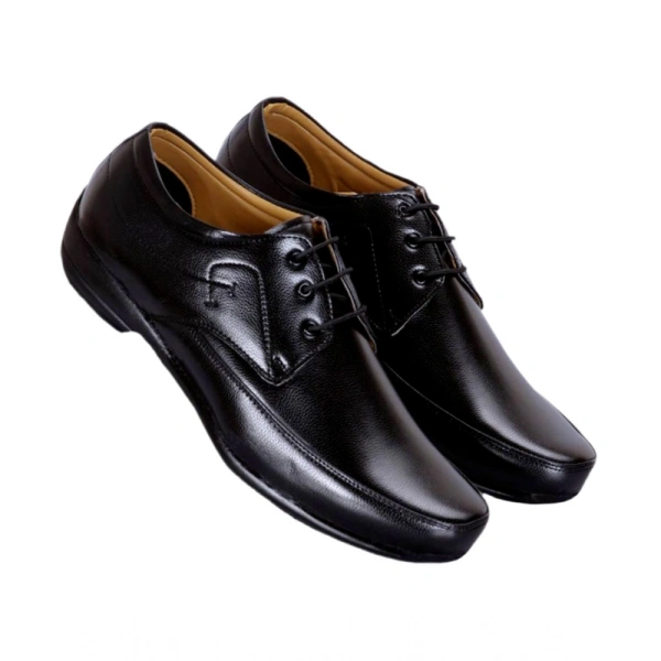 Generic Men's Solid Synthetic Leather Formal Shoes (Black) - Black, 10
