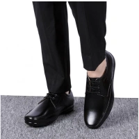Generic Men's Solid Synthetic Leather Formal Shoes (Black) - Black, 10