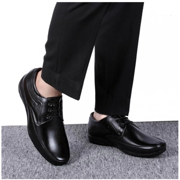 Generic Men's Solid Synthetic Leather Formal Shoes (Black) - Black, 10
