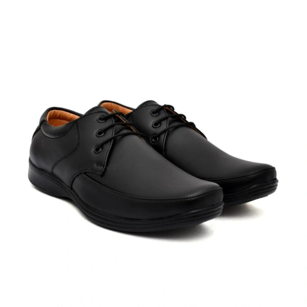 Generic Men's Solid Synthetic Leather Formal Shoes (Black) - Black, 9