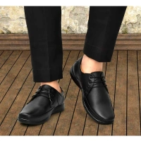 Generic Men's Solid Synthetic Leather Formal Shoes (Black) - Black, 9