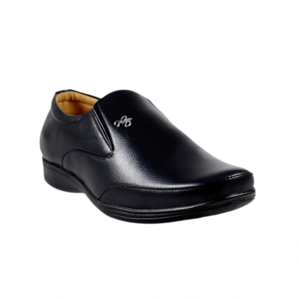 Generic Men's Solid Synthetic Leather Formal Shoes (Black) - Black, 10