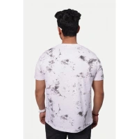 Men's Casual Half sleeve Printed Cotton Crew Neck T-shirt (White) - White, Printed, L