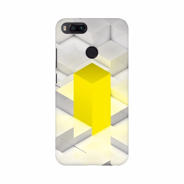 Shopnav Mi A2 Cubic Three Dimentional view Mobile Case Cover - White, 0.25, Random