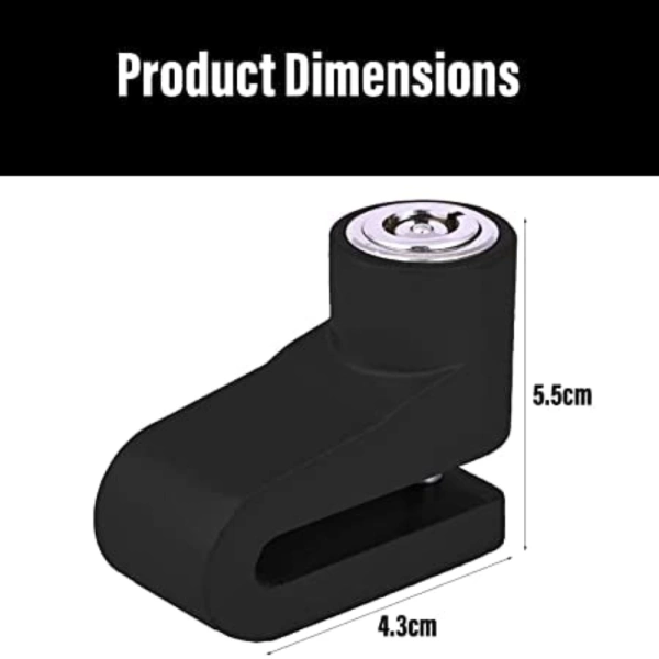 Shopnav Mini Bicycle Motorcycle Disc Brake Lock Disk Lock Security (Black) - Black