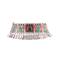 Shopnav Oxidised Silver Plated Meena Work Choker Necklace - Multicolour, Gold Plated