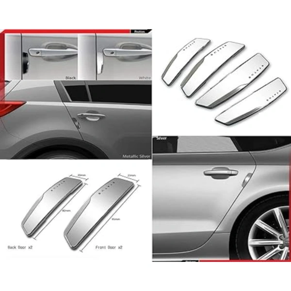 Shopnav Pack Of 4 Winner Plastic Car Door Guard Universal For Car (Black) - Black
