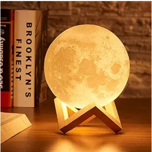 Shopnav Plastic 3D Moon Night Lamp (Multicolor ) - Multicolor