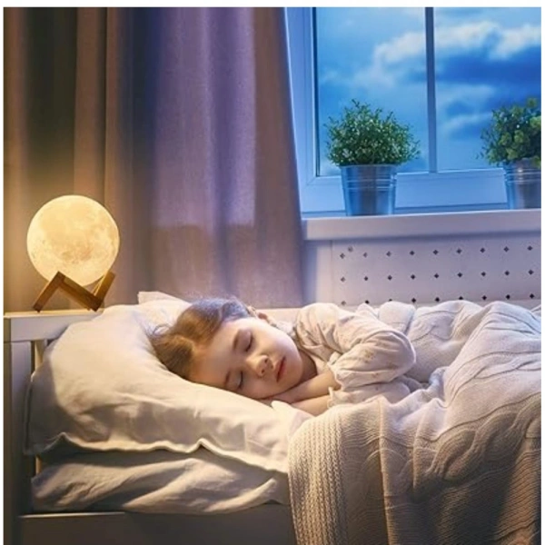 Shopnav Plastic 3D Moon Night Lamp (Multicolor ) - Multicolor