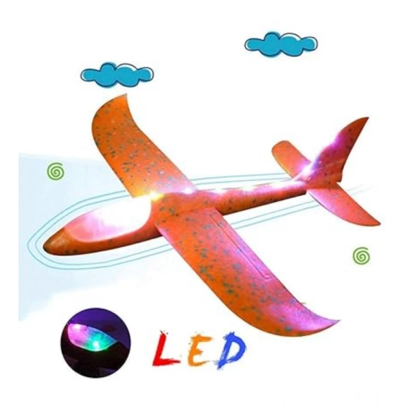 Generic Plastic 3D Throw Foam Plane Aeroplane Gliders, Flying Aircraft Pack Of 1 (Multicolor ) - Multicolor