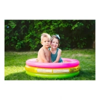 Generic Plastic Bath Tub With Pump 3 Ft Round For Kids (Multicolor ) - Multicolor