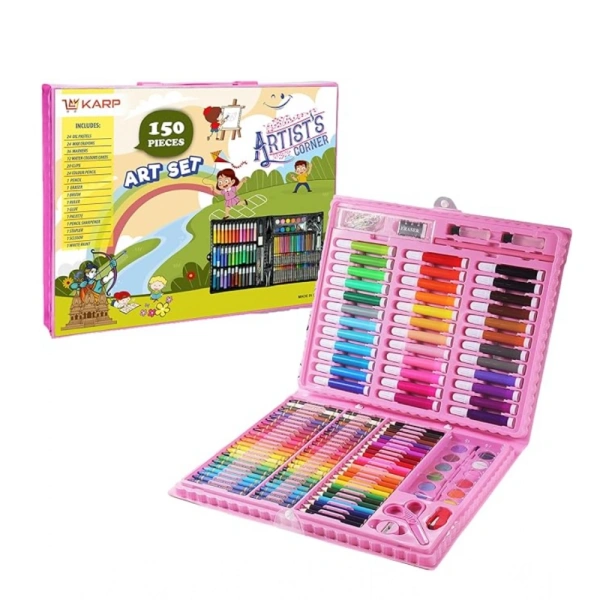 Generic Plastic Deluxe Art Drawing Set For Kids Drawing And Painting 150Pcs Set (Multicolor) - Multicolor