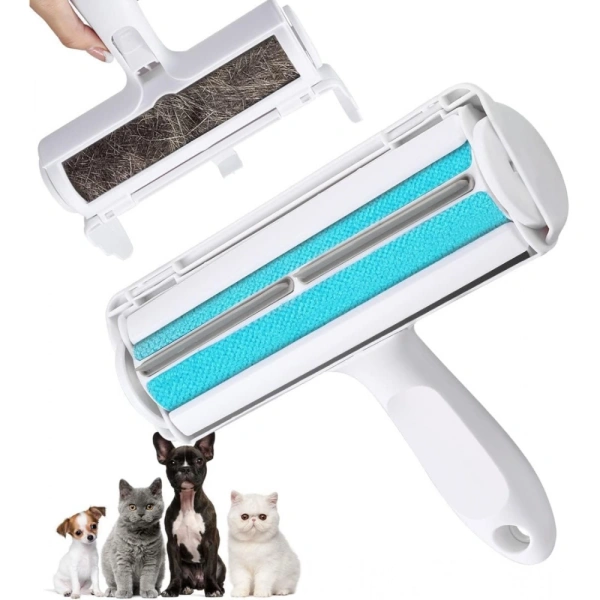 Plastic Dog Hair Remover Roller (Blue) - Blue