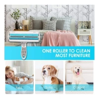 Plastic Dog Hair Remover Roller (Blue) - Blue