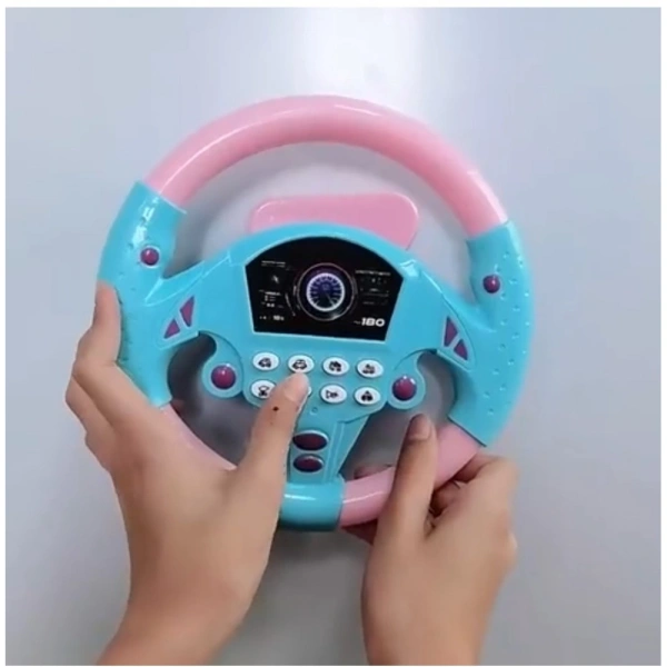 Generic Plastic Steering Wheel Driving Controller Toy (Multicolor) - Multicolor