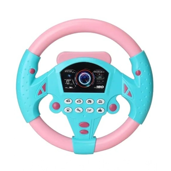 Generic Plastic Steering Wheel Driving Controller Toy (Multicolor) - Multicolor