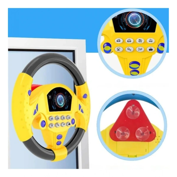 Generic Plastic Steering Wheel Driving Controller Toy (Multicolor) - Multicolor