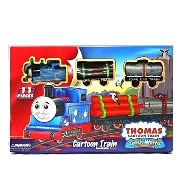 Generic Plastic Thomas Express Train 11Pcs Toy Set With Tracks (Multicolor) - Multicolor