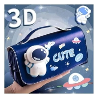 Generic Polyester 3D Pencil Pouch Stationary Storage Box For Kids (Multicolor ) - Multicolor