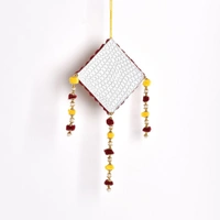 Shopnav Pompom Hanging Handmade Wall Art - Breadth: 48 cm, Length: 20 cm, 0.23, Multicolor