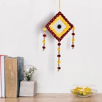 Shopnav Pompom Hanging Handmade Wall Art - Breadth: 48 cm, Length: 20 cm, 0.23, Multicolor