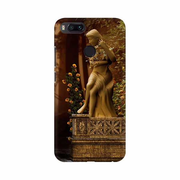 Shopnav Redmi Note 5 Lady Stitting in a wall Artificial Mobile Case Cover - Brown, 0.25, Texture