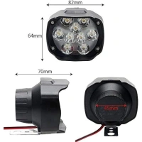 Set Of 2 Shilon 9 Led Waterproof On/Off Switch For Bikes (Black) - Black