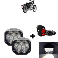 Set Of 2 Shilon 9 Led Waterproof On/Off Switch For Bikes (Black) - Black