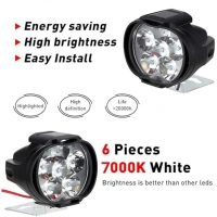 Set Of 2 Shilon 9 Led Waterproof On/Off Switch For Bikes (Black) - Black