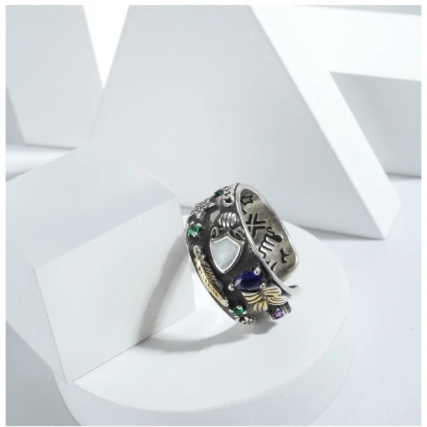 Shopnav Stainless Steel Imported High-Quality Office Wear Freesize Ring (Silver Plated) - Silver Plated