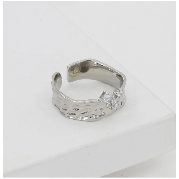 Shopnav Stainless Steel Silver Polish Freesize Western Finger Ring (Silver Plated) - Silver Plated