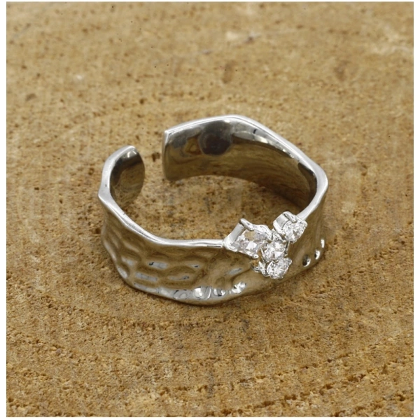 Shopnav Stainless Steel Silver Polish Freesize Western Finger Ring (Silver Plated) - Silver Plated