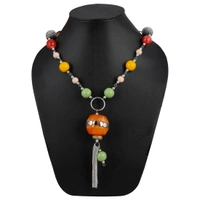 Shopnav Stone Beads Fashion Silver Necklace - Multi Colour, Thread — Beads