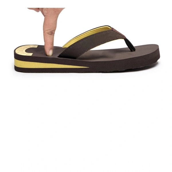 Unisex Rubber Comfortable Orthopedic Doctor Slipper and Flip Flops (Brown) - 6, Brown
