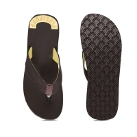Unisex Rubber Comfortable Orthopedic Doctor Slipper and Flip Flops (Brown) - 6, Brown